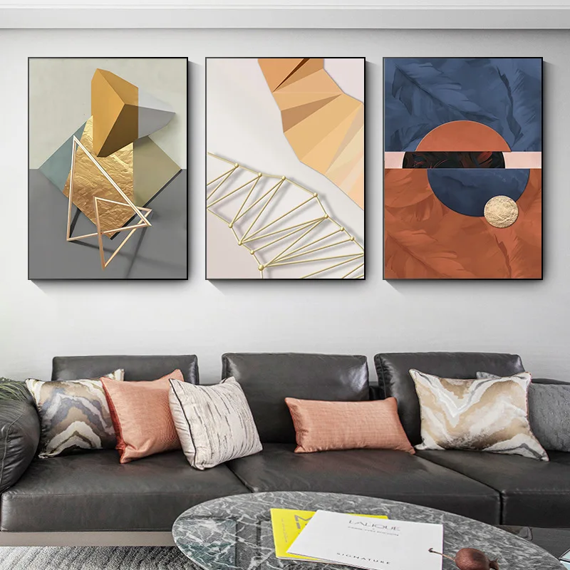 

Frameless Abstract Living Room Decoration Mural Modern Minimalist Triple Sofa Background Wall Painting Restaurant Art