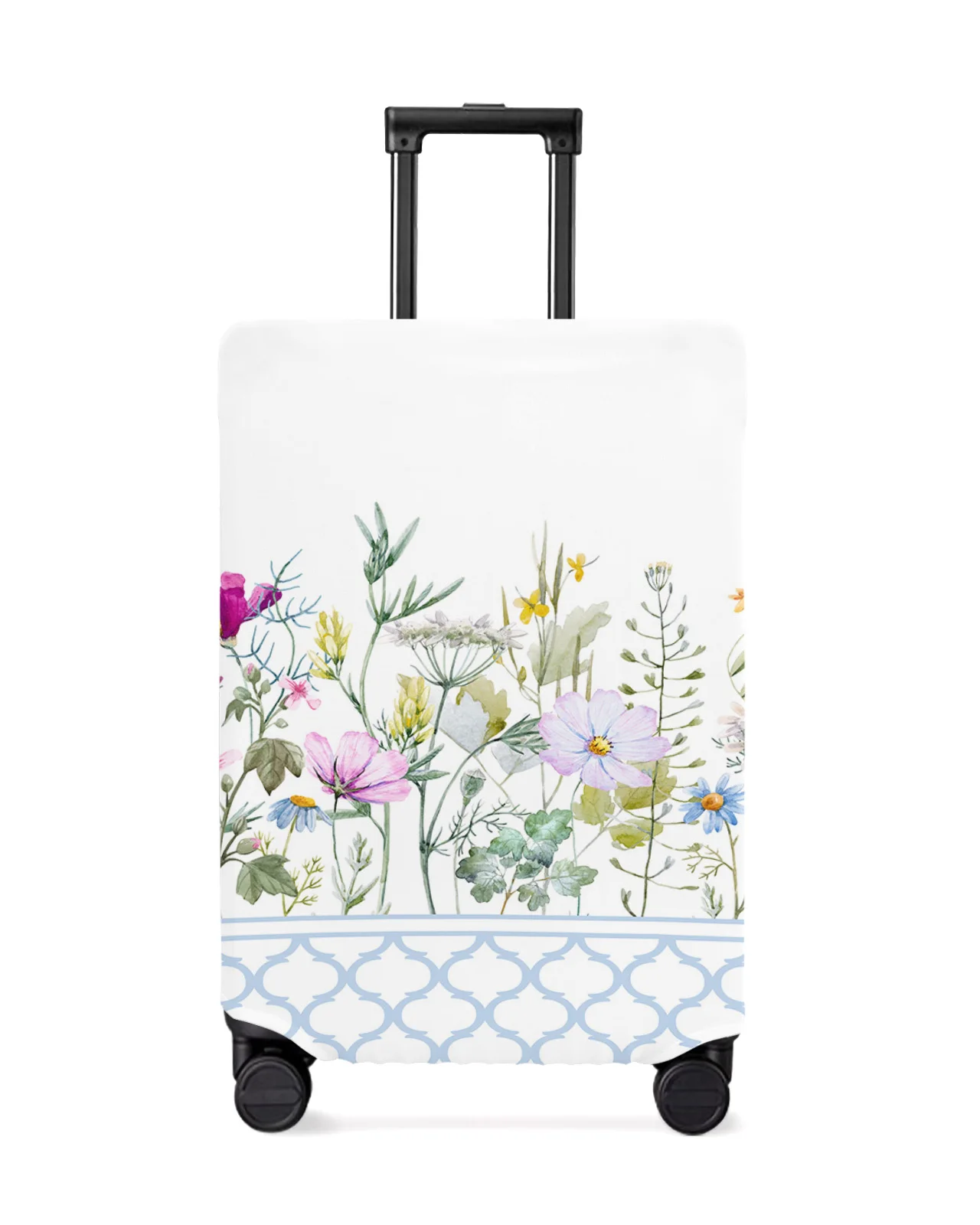 

Blue Morocco Spring Flower Wildflower White Travel Luggage Cover Elastic Baggage Cover Suitcase Dust Case Travel Accessories
