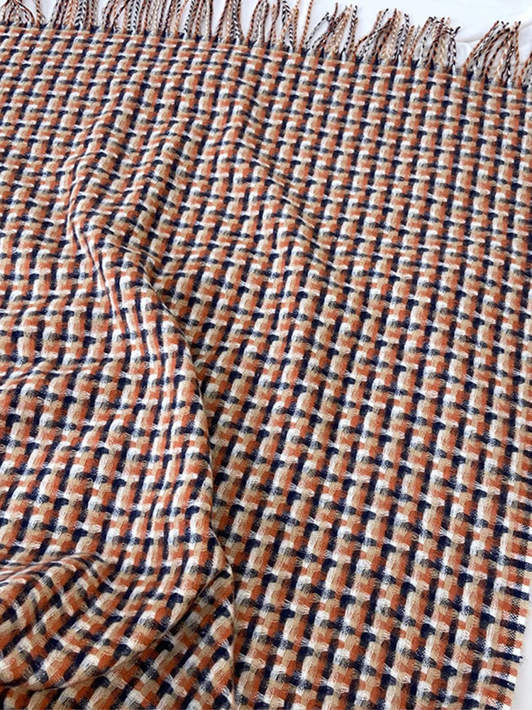 Новый Винтажный шарф головной платок для женщин и мужчин зимний в клетку стиле