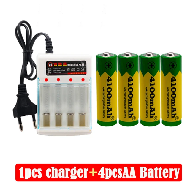 

1.5V AA 4100mAh Alkaline Rechargeable Battery with Charger for Lantern DVD Cordless Telephone LED Remote Control Game Computer