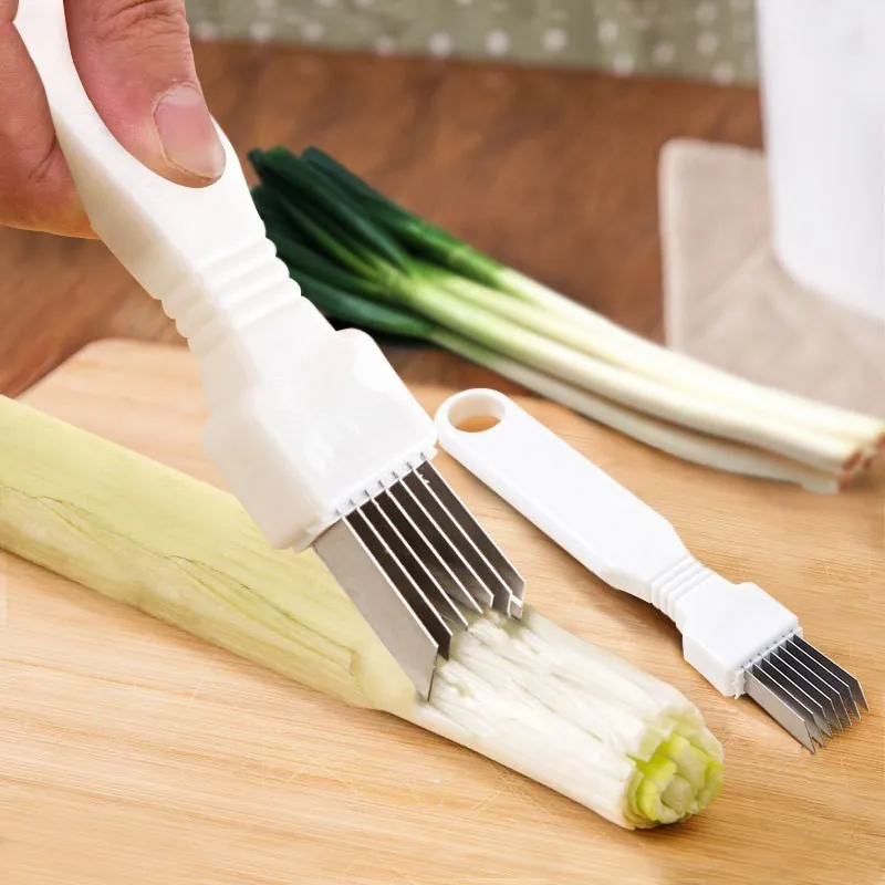 

1Pc Onion Vegetable Cutter Slicer Multi Chopper Sharp Scallion Kitchen Knife Shred Slice Cut Tool