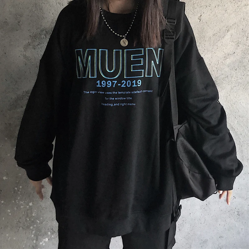 Женские толстовки без капюшона в стиле Харадзюку одежда хип-хоп корейские модные