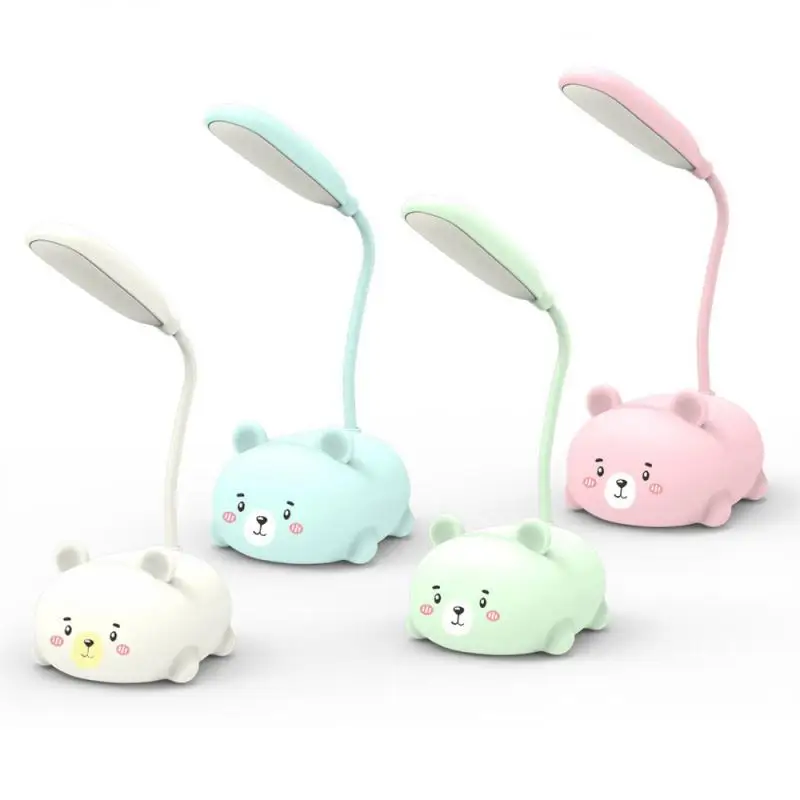 

Usb Rechargeable Desk Lamp Foldable Opening Gift Night Light Cartoon Cute Cat Bear Bedside Lamp Child Eye Protection Table Light