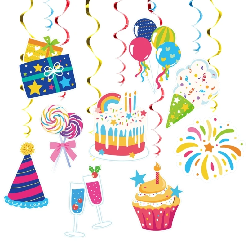 Стильный набор для празднования дня рождения включающий баннеры с днем