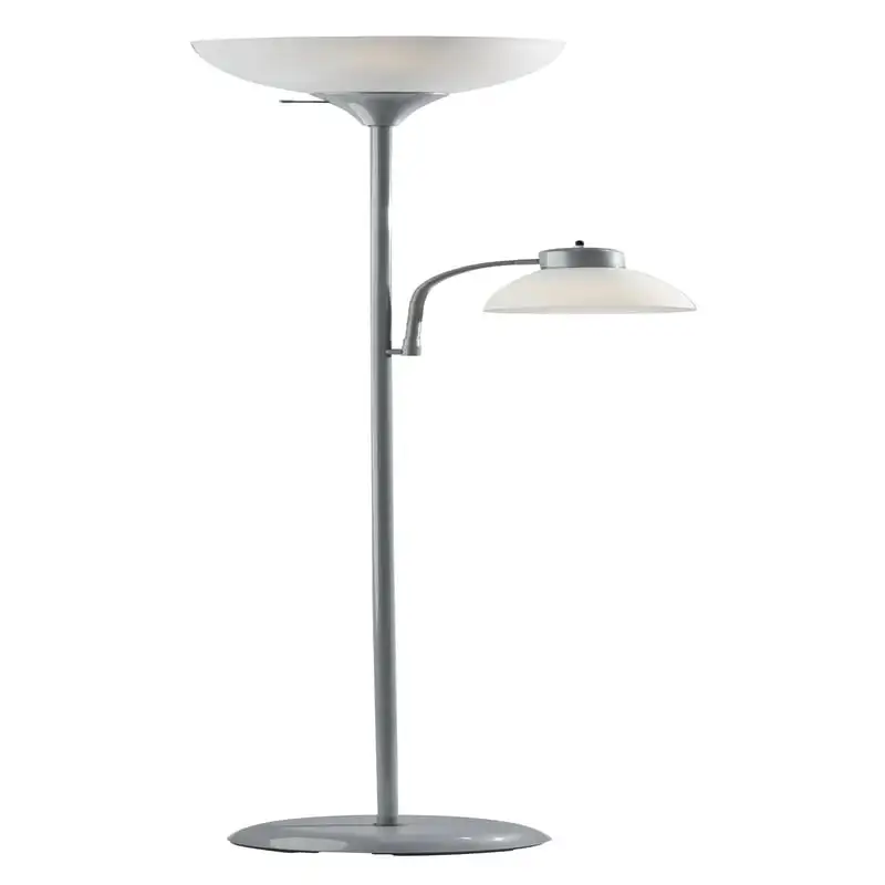 

Combo Floor Lamp, Adjustable Reading Lamp, Silver, Plastic, Modern, Young Adult, Adult use. Led stand Mushroom Lamp Room decorat