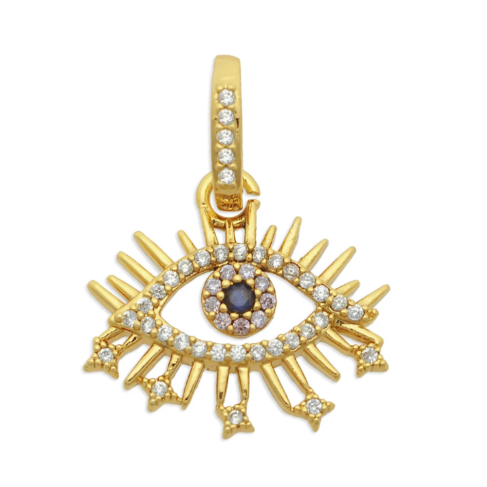 100% латунь медь Циркон счастливая фотография Подвеска соединитель оптовая продажа глаз Бога оболочки глаз сглаза