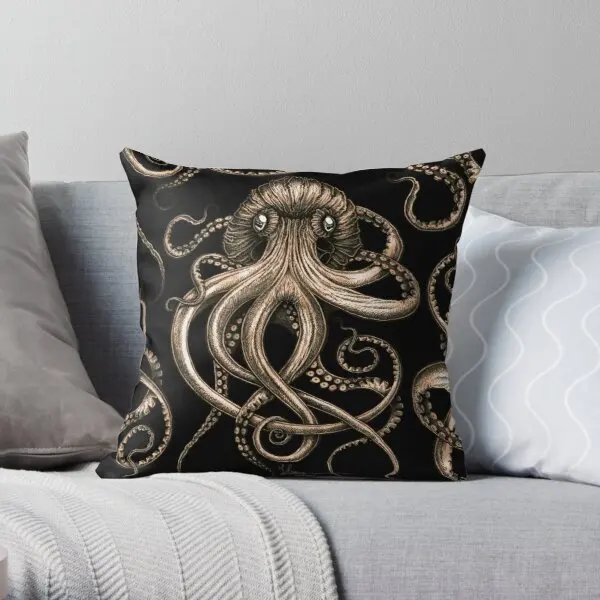 

Bronze Kraken Printing Throw Pillow Cover Anime Car Office Throw Fashion Soft Bedroom Home Square Decor Pillows not include