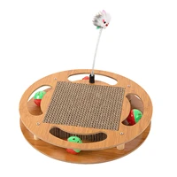multifunctional cat scratching pad round cat scratcher cardboard cat ball toy moving cat exercise interactive cat toy for indoor
