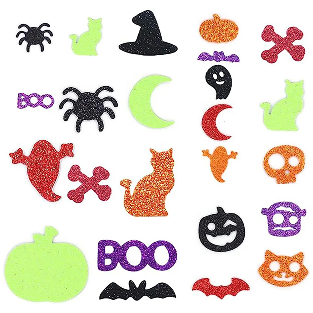 100 шт. блестящие пенопластовые наклейки для Хэллоуина клейкие самоклеящиеся