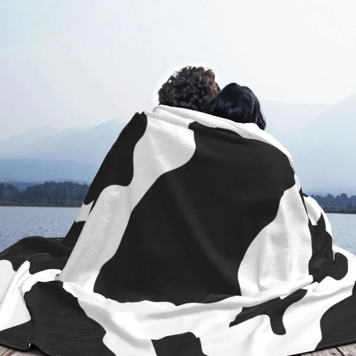 Ковбойское и сельское одеяло из кораллового флиса с животным принтом коровы