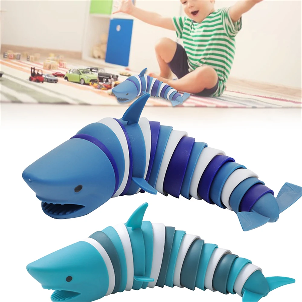 

Ocean Shark Dolphin Decompression Fun Squeeze Toy Children's Educational Caterpillar Stress Relief Toy Adult Birthday Gift