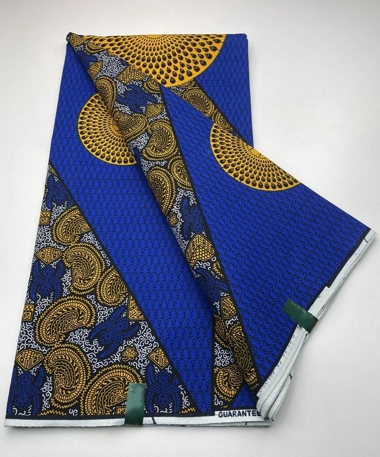 

2023 Ankara African 100% Cotton Wax Prints Fabric Original Soft High Quality African Real Wax Fabric For Party Dress Tissus