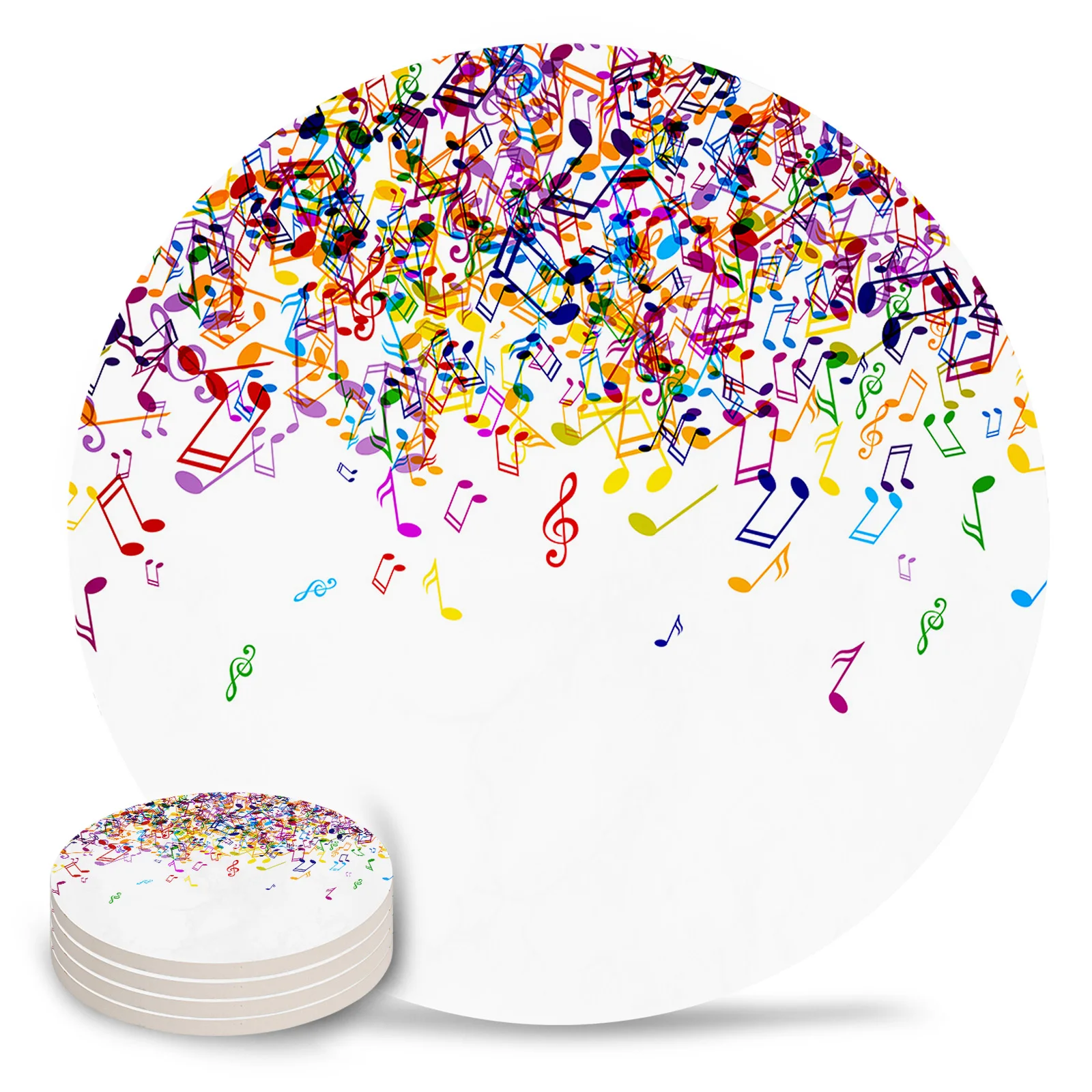 Музыкальная музыкальная нота красочный Фотофон кухонный стол круглая подставка
