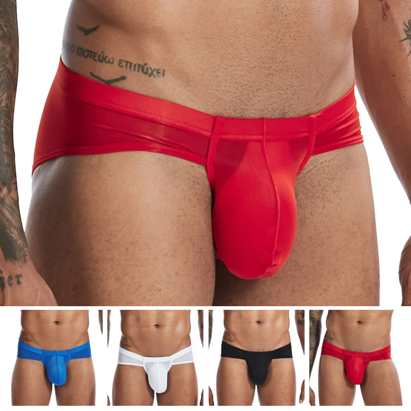 

Men Sexy Ice Silk Slim Low Waist Man's Comfortable Breathable Underwear Bikini Male Briefs Men's Elastic Lingerie