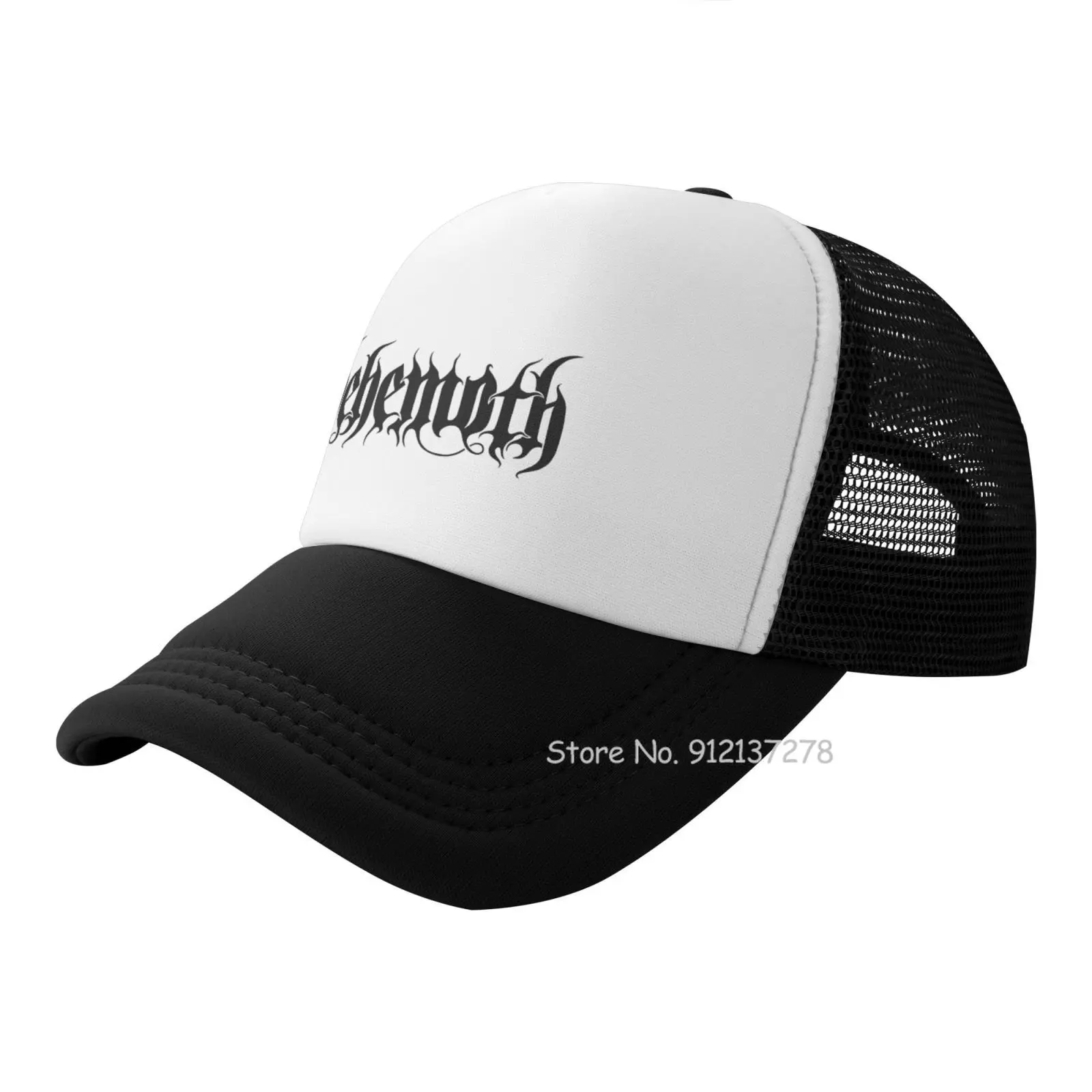 Behemoth Men Women Mesh Hat Death Rock Printed Baseball Caps Summer Hip Hop Fashion Casual Cool Mesh Trucker Cap Hats behemoth