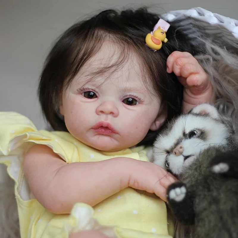 

19inch Full Body Reborn Baby Doll Meadow Newborn Baby Size Real Picture Handmade Hand-root Hair Visible Veins Drop Shipping