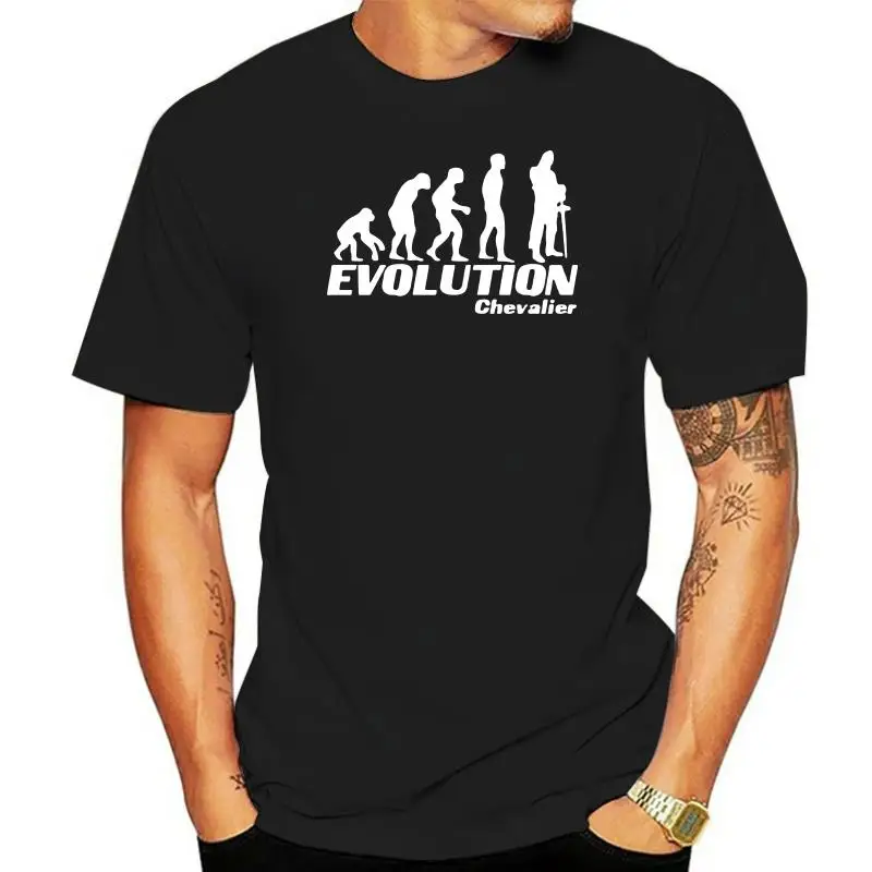 

2022 Designs Mens Tshirt Tops Summer Cool T-Shirt Evolution Chevalier - - Tee Shirt Humour - Medieval Shirts