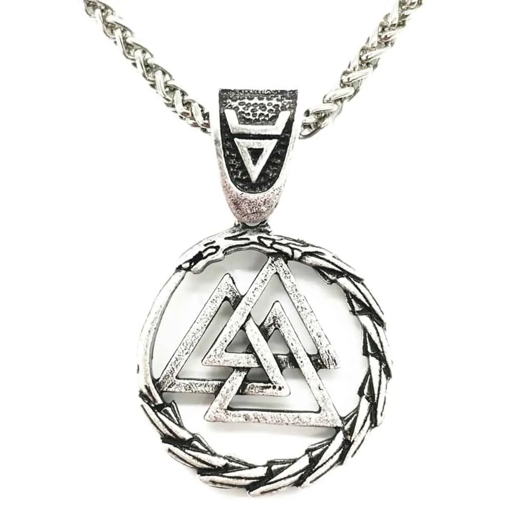 

Nostalgia Viking Valknut Symbol Norse Dragon Ouroboros Slavic Veles Talisman Amulet Clasp Pendant Necklace