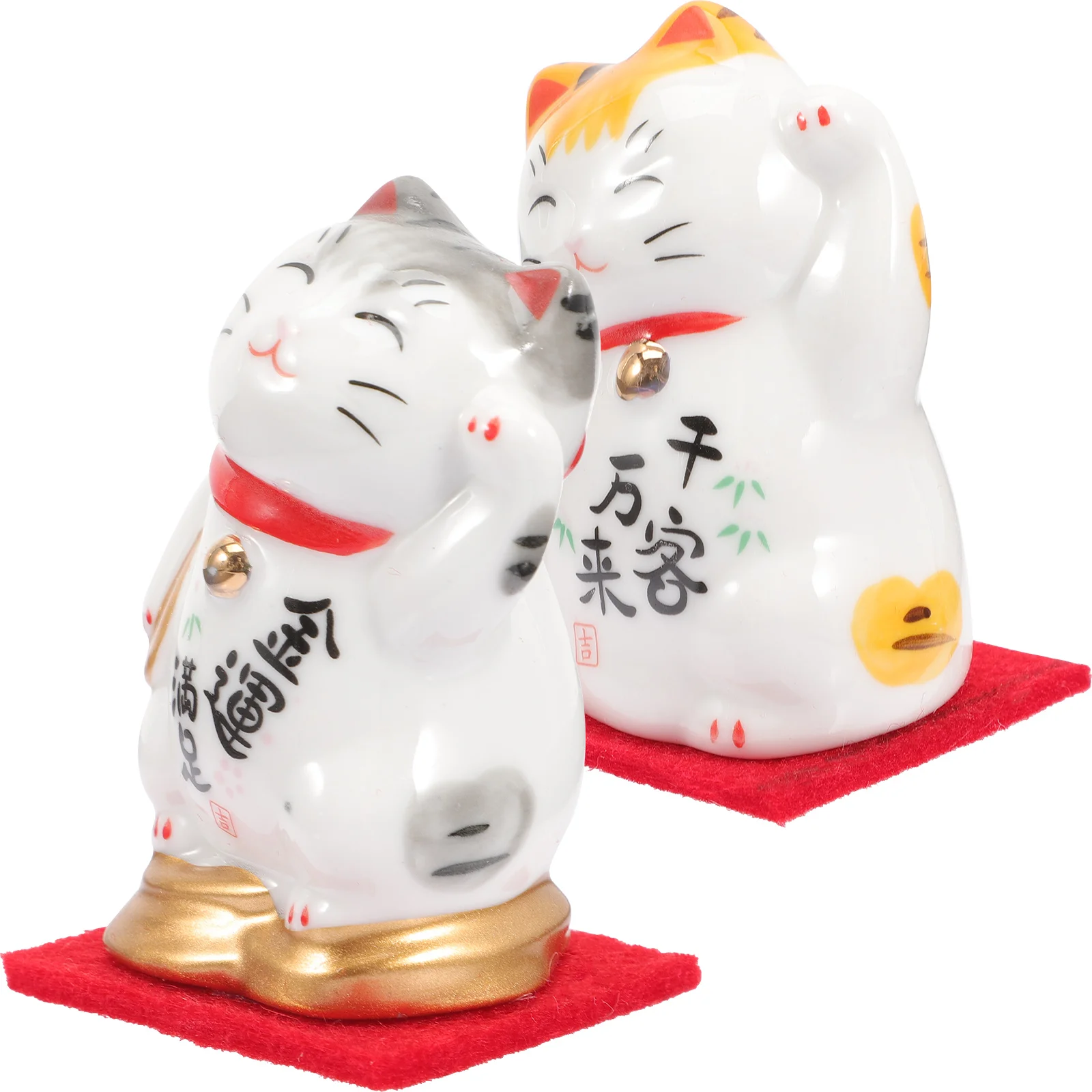 

Cat Lucky Figurine Sculpture Waving Mini Figurines Japanese Progress Decoration Sign Chinese Recording Neko Maneki Animal Statue