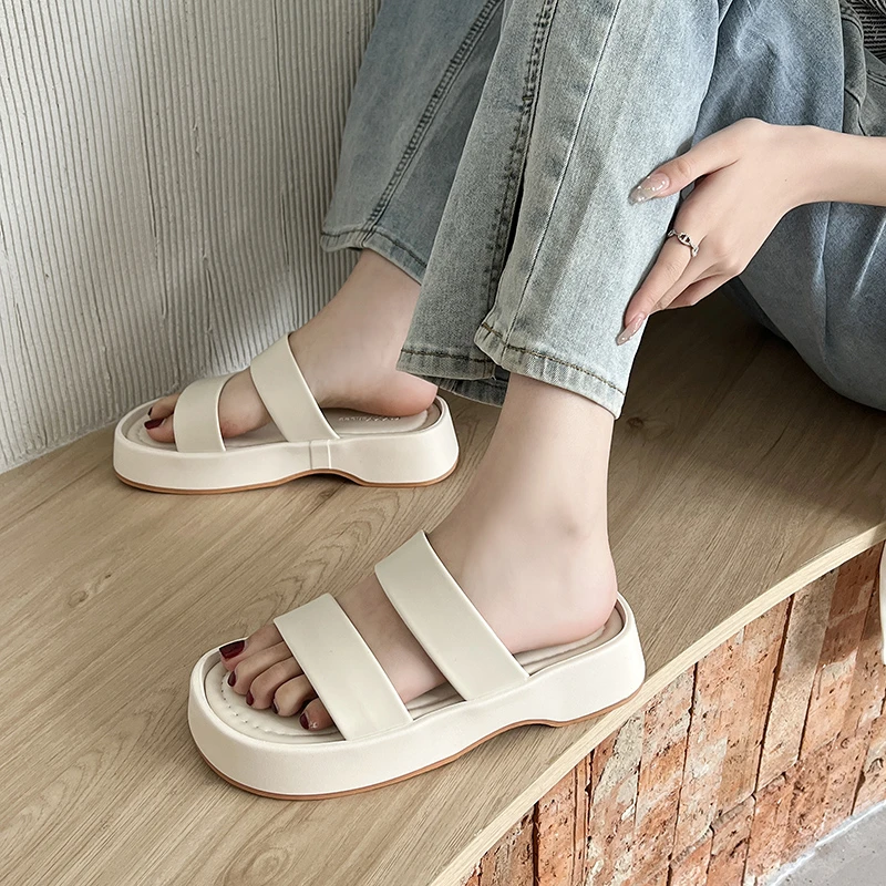 

Шлепанцы женские на платформе, сланцы, Пляжная удобная обувь для ходьбы, дизайнерские, со змеиным принтом, бежевые, лето 2022