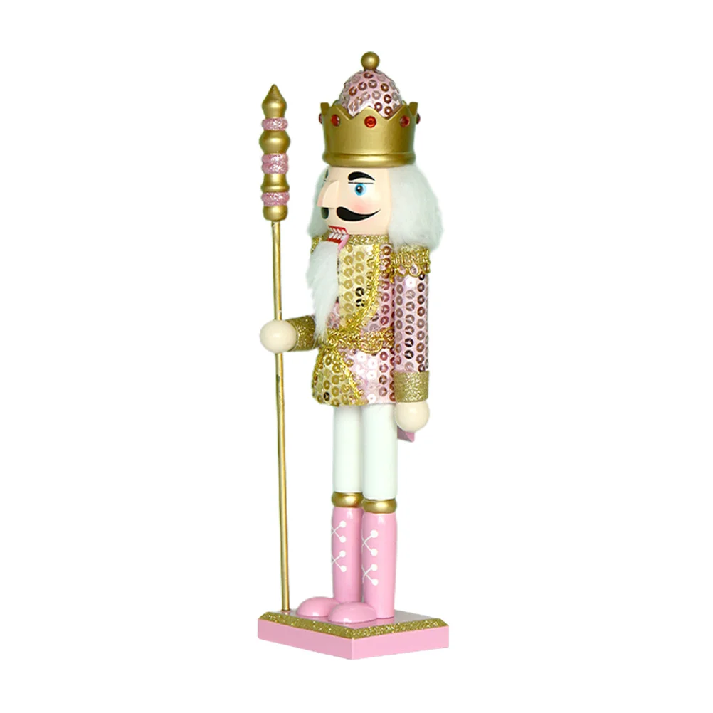 

King Scales Lovely Nutcracker Decoration Home Figure Table Top Wooden Christmas Ornament Decorations Puppet