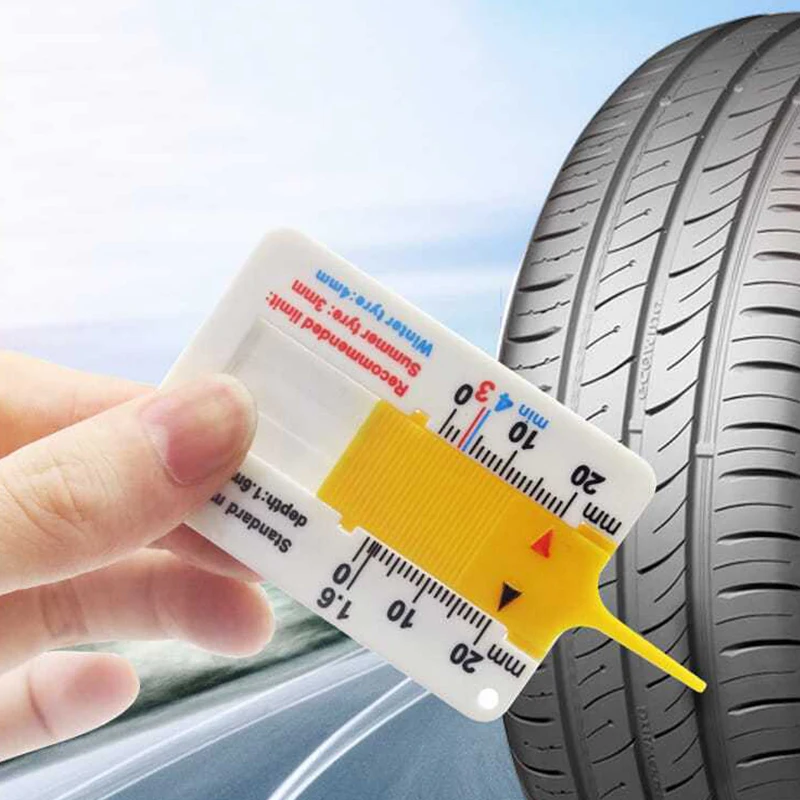 

Auto Car Wheel Tread Depthometer Depth Indicator Ruler 0-20mm Plastic Tread Gauge Tire Tread Depth Meter Tire Wheel Measure Tool