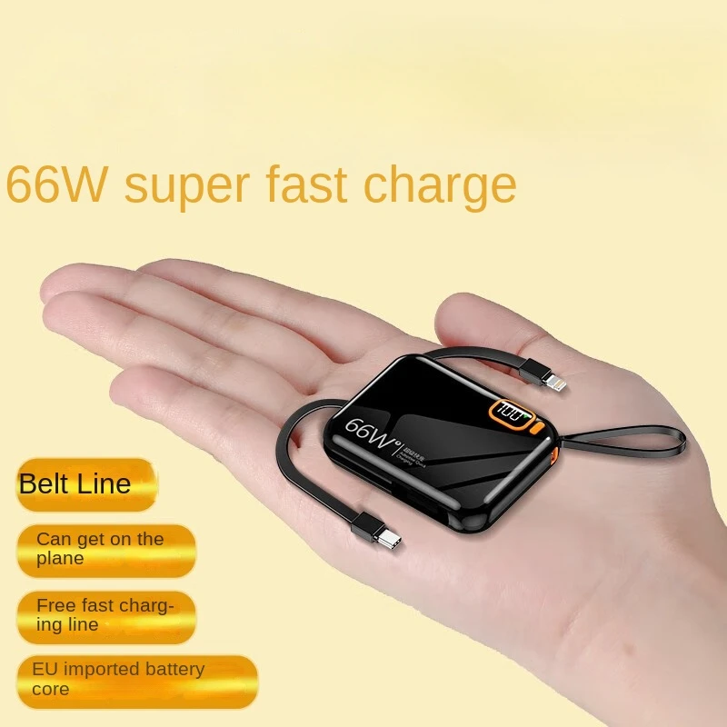 

Мини-Аккумулятор мощностью 66 Вт, супербыстрая зарядка, маленький портативный блок питания для Huawei, Apple, Xiaomi, быстрая зарядка, мобильный источник питания