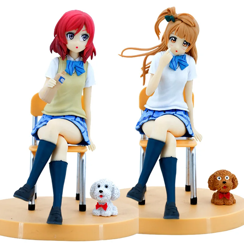 

14 см аниме Lovelive! Школьный идол, проект, фигурка Nishikino Maki Minami koдори, школьная форма, сидя, милая, искусственная кожа, подарок из ПВХ