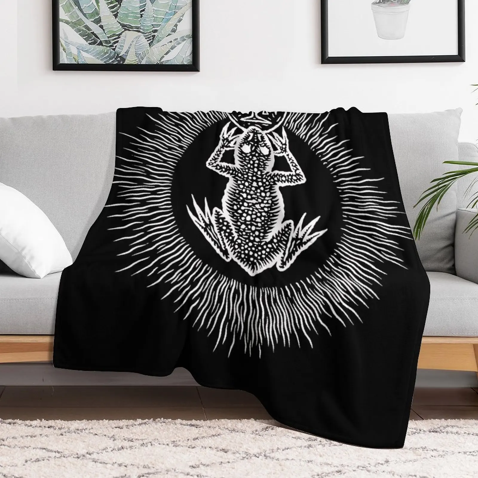 Забавное одеяло Гари из ведьма (белый на черном) от Gemma свободные дорожные одеяла