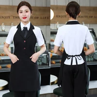 waitress hotel restaurant woman apron dress with pocket professional man chef kitchen bib household hairdress salon pinafore