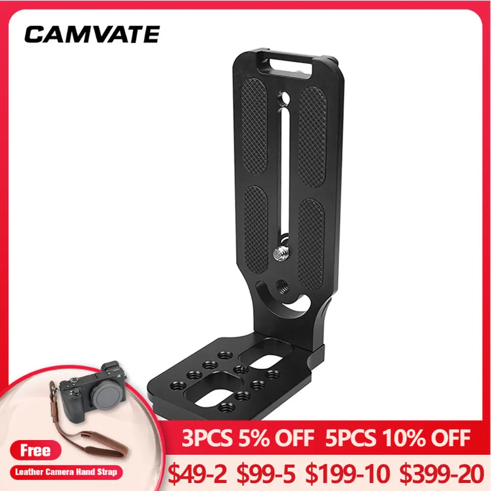 

CAMVATE Camera L Bracket With 1/4" Screw Arca Swiss Standard For Monitor Video Mic LED Light Tripod Head Gimbal Stabilizers