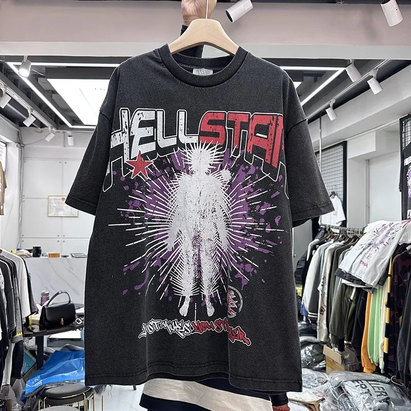 

Моющаяся абрикосовая футболка Hellstar, мужские и женские футболки высшего качества, футболки