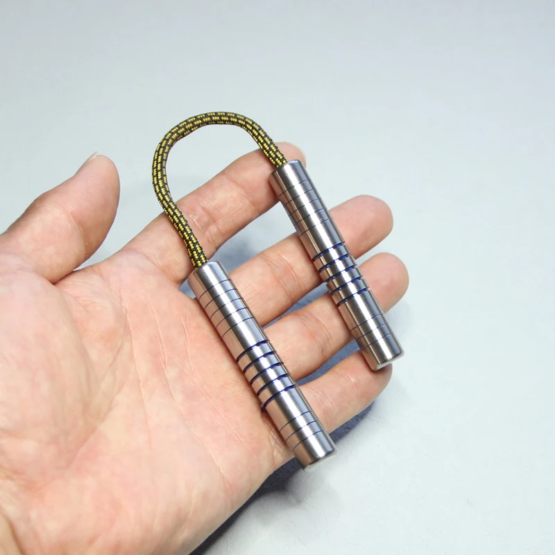 2023 NEW Stainless Steel Mini Nunchucks Hand Tool Toy EDC Pocket Hand Machined Begleri Skill Toy Finger Exercise