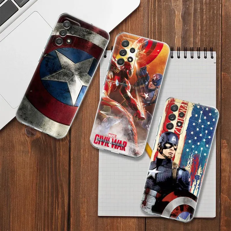 

Shield Captain America Civil War Clear Case For Samsung Galaxy A53 Case A52 A23 A13 A12 A32 A33 A73 A41 Fundas Soft Cover Marvel