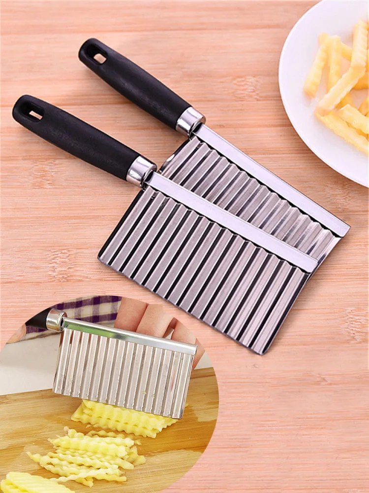 Stainless Steel Potato Wavy Edged Tool Vegetable Fruit Cutting Creative Waved Potato Cutter Peeler Cooking Tool Kitchen Gadgets