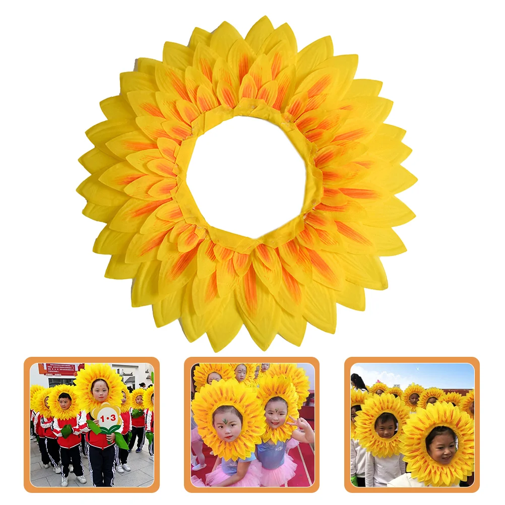 

Flower Headgear Sunflower Party Favors Embellished Headband Costume Accessories Hat Kids Cosplay Headpiece