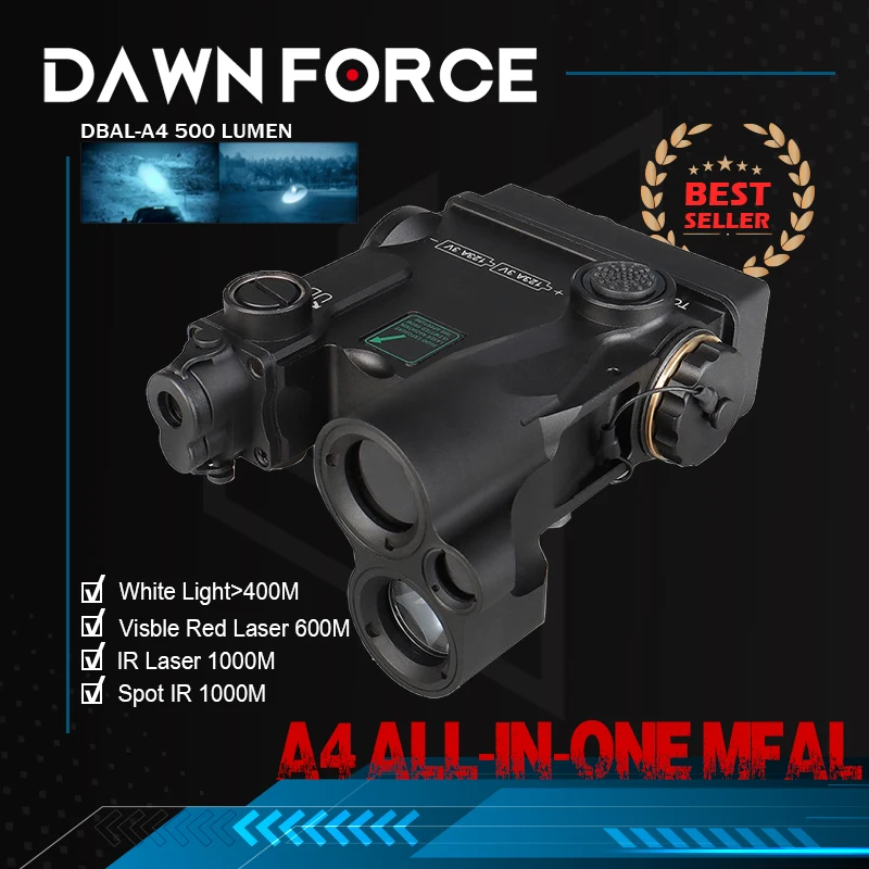 

Tactical Dbal LASER A4 Dual Beam Aiming Laser with Visible/Infrared Laser/Infrared Spot/Flood Illuminator/Tactical Light