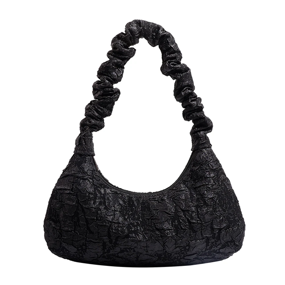 

Women Shoulder Bags Nylon Ladies Pleated Underarm Bag Solid Color Shopping Travel Daily Fashion Female Handbag