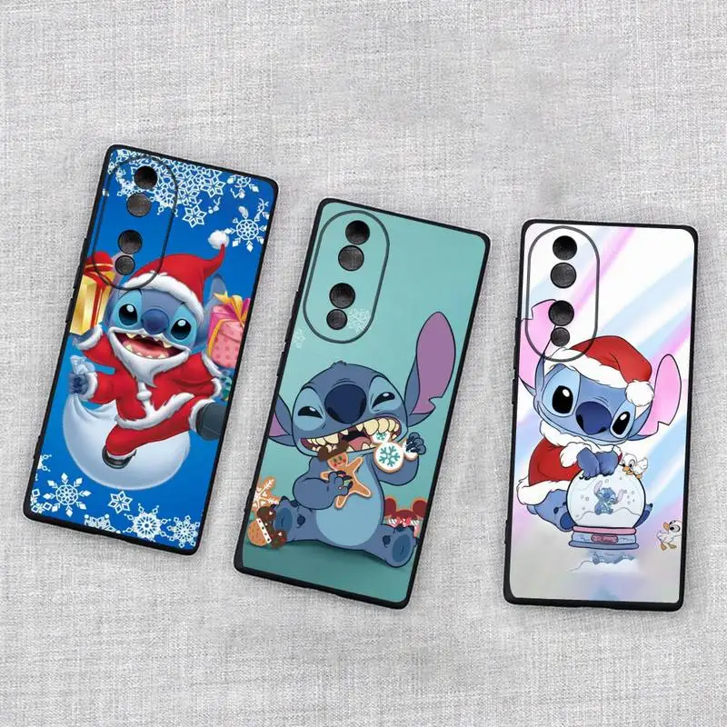 

Merry Christmas Stitch Phone Case For Huawei Honor 70 60 50 30 20 10 9 X 9X V30 Pro Lite View Cover