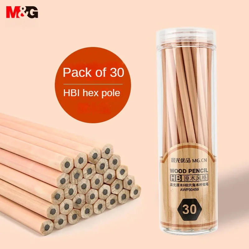 M &amp G 30 Шт. Hb Деревянные Карандаши Шестиугольные Канцелярские Принадлежности Для