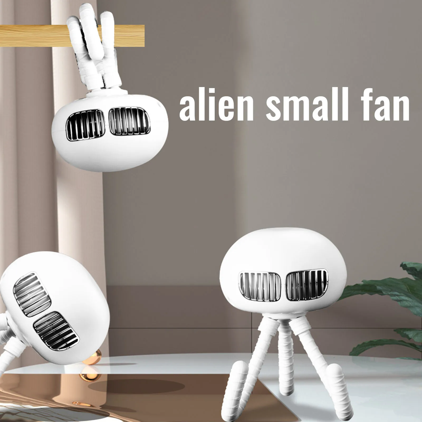 Mini Fan Portable Phone Holder 2in1 Octopus Shaped Cooling Bladeless Small Handheld USB With Flexible Tripod 4000mAh Battery |