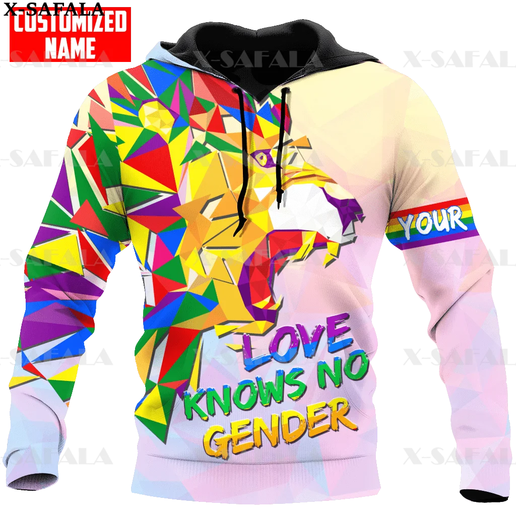 

ЛГБТ Львиная гордость Радуга любовь 3D печать Толстовка Мужская Женская пуловер на молнии свитшот с капюшоном Джерси-9