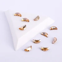 36pcspack 5x10mm glass butterfly fancy rhinestone semicircle gold back crystals stones glue on rhinestones for crafts fabric