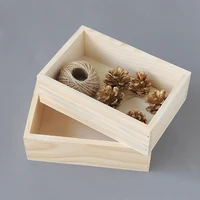 zakka vintage square wooden fleshy small flowerpot wooden box household gardening decoration products