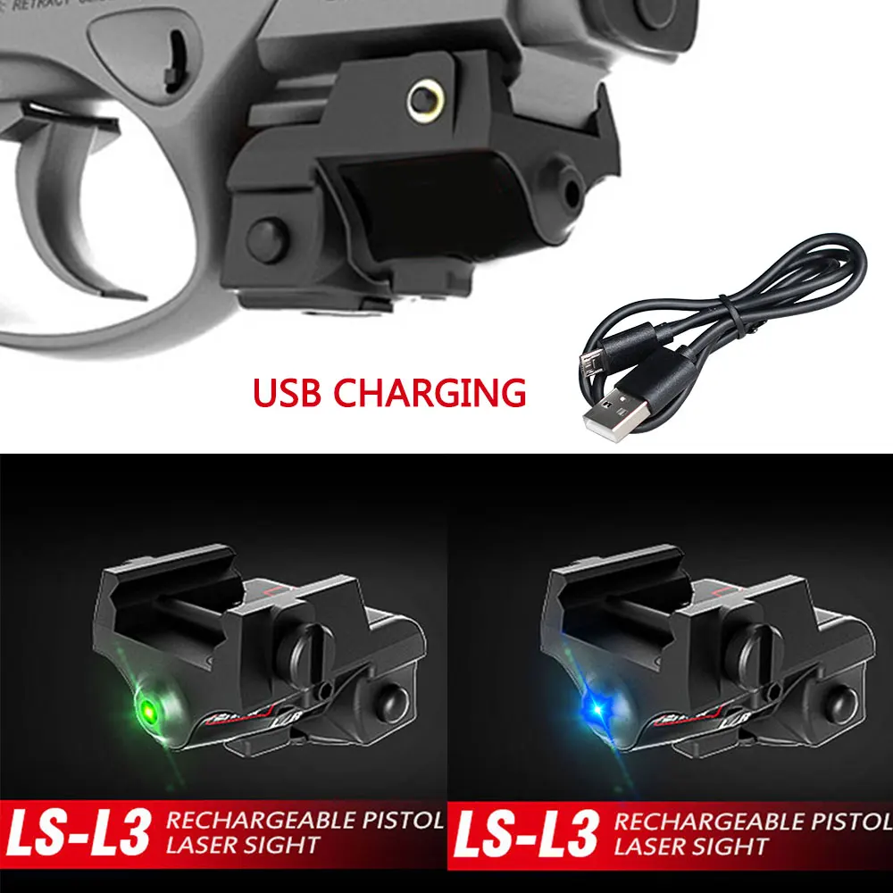 

Tactical Micro USB Charging Blue Green Laser Sight For Pistol Glock 17 19 Taurus G2C 9mm Self Defense