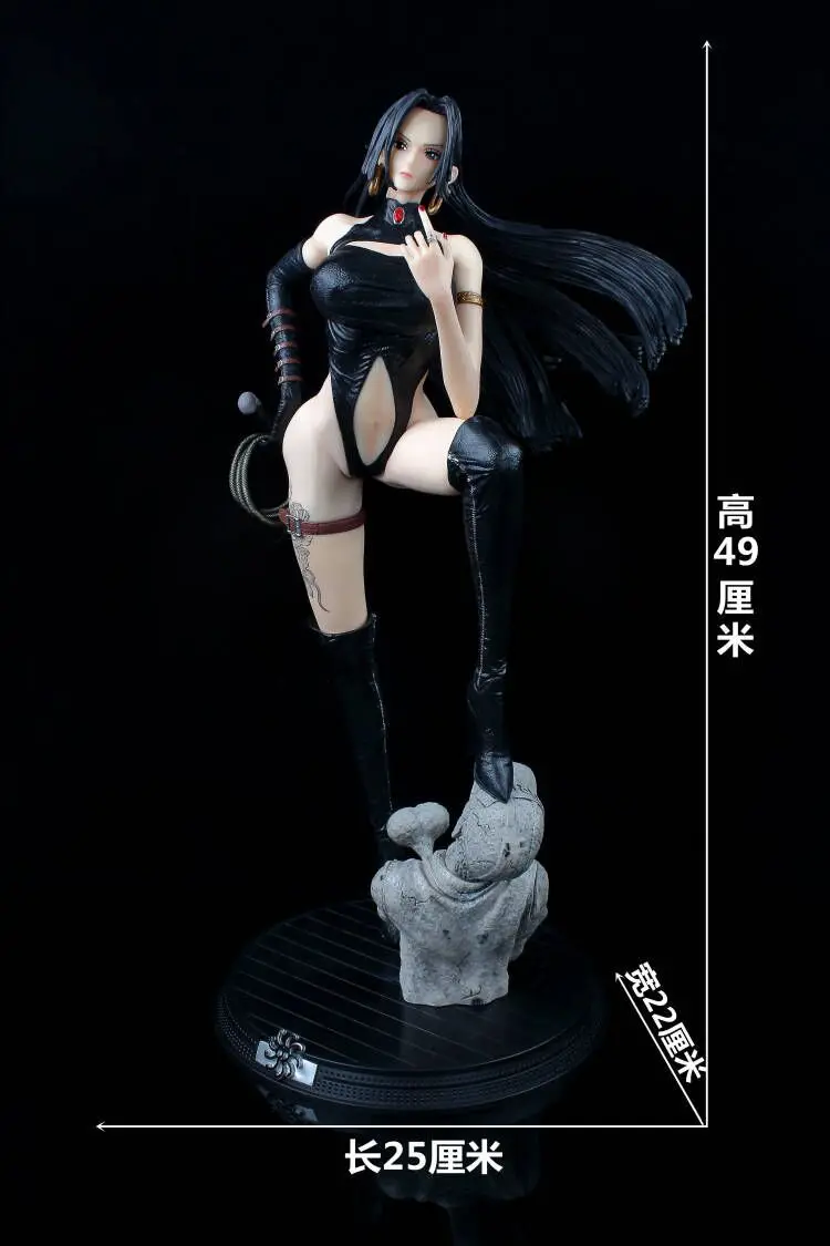 

49CM Anime ONE PIECE Boa Hancock Black Leather Pvc Action Figure Statue Sexy Dolls Collection Model Toy Gift