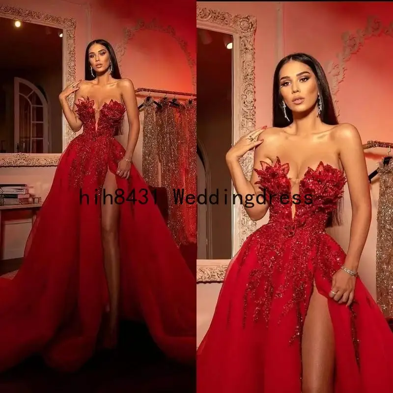 

Arabic Aso Ebi Lace Stylish Luxurious Prom Dresses Beaded Crystals Sexy Evening Formal Party Second Reception Gowns Dress BC9430