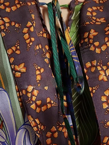 Богемное длинное платье-кимоно с принтом и поясом, туника, винтажная женская летняя одежда, пляжная одежда, накидка для плавания, A997