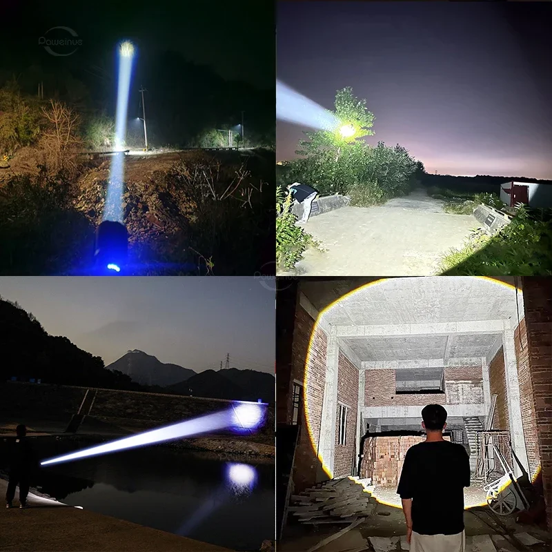 2024 1000000 LM Мощный светодиодный фонарик Перезаряжаемый сверхмощный Освещение 2000M COB