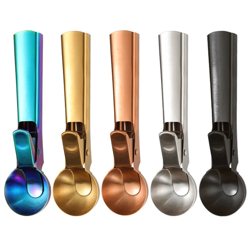 

Stainless Steel Ice Cream Scoop with Trigger, Anti-Freeze Handle, Icecream Spoon Perfect for Gelatos, Frozen Yogurt, Sundaes